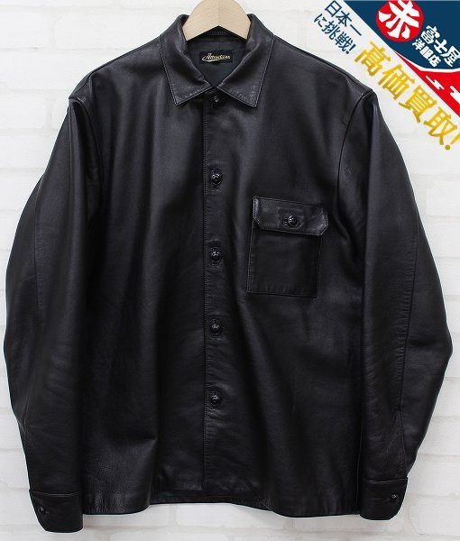 1J9795/アトラクションズ ホースハイドレザーシャツ Attractions HORSEHIDE LEATHER SHIRT