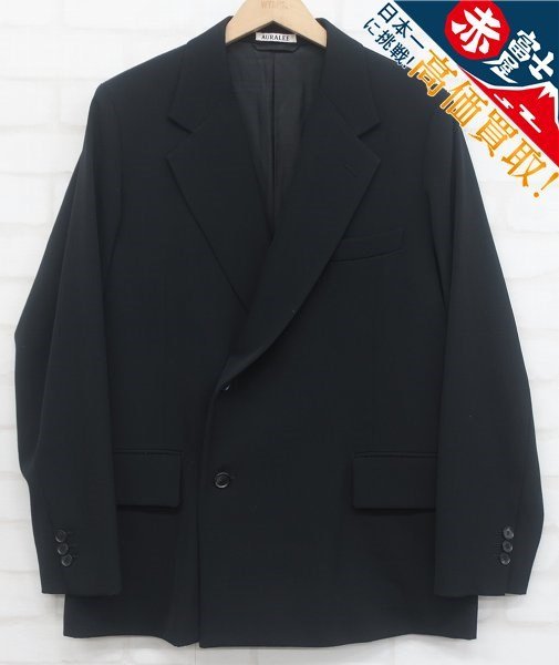 KT6T9519/AURALEE A20AJ01MG WOOL MAX GABARDINE DOUBLE BREASTED JACKET オーラリー ウールマックスギャバジンダブルブレステッドジャケット