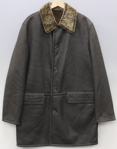 ヒューゴボス ムートンレザーロングコート HUGOBOSS