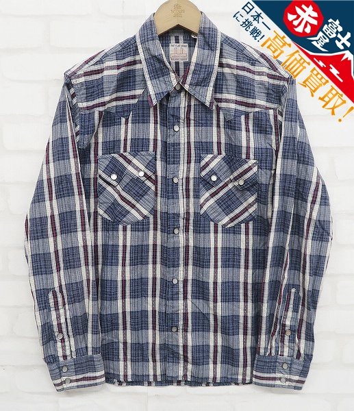 JK6T0558【クリックポスト対応】フラットヘッド CW-42W ジャガードチェックウエスタンシャツ THE FLATHEAD