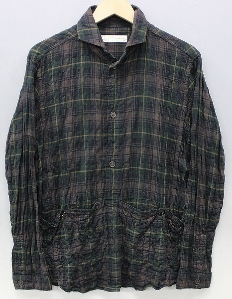 nisica シワ加工プルオーバーシャツ ニシカ