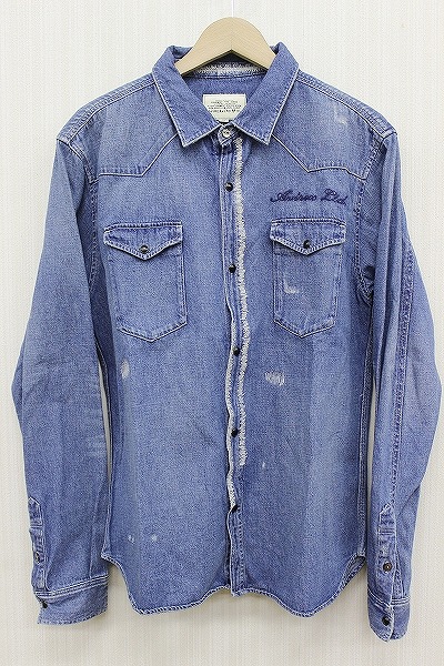 アヴィレックス リメイク加工デニムウエスタンシャツ