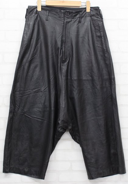 KH1P9210/ヨウジヤマモト ラムレザーサルエルパンツ YOHJI YAMAMOTO POUR HOMME